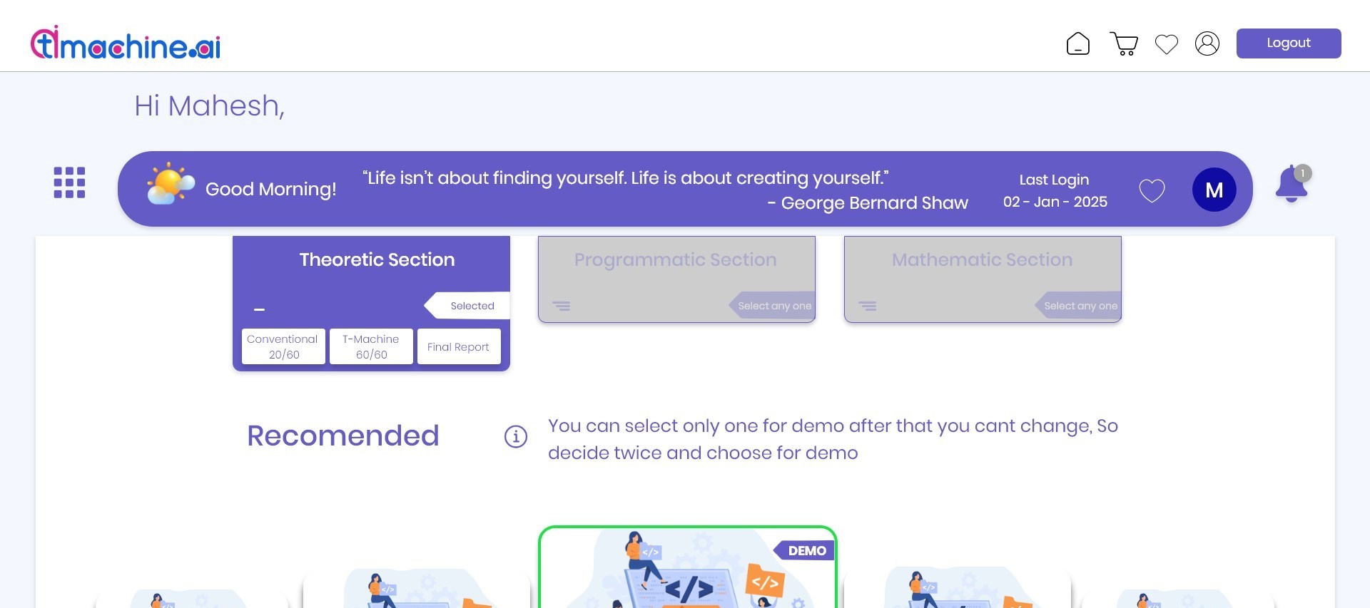 T-Machine.AI Platform screenshot